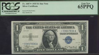 $1 1935 Star Silver Certificate Pcgs 65ppq Rare photo