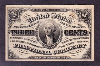 Us 3c Fractional Currency Note Fr1226 Au - Cu photo