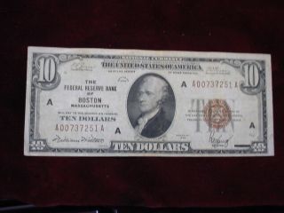 1929 $10 Frbn,  Boston Fr - 1860 - A Very Fine + photo