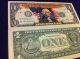 Washington Full Colorized 1 Dollar Bill Uncirculated Usa Note - Gift Small Size Notes photo 2