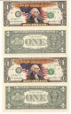 Washington Full Colorized 1 Dollar Bill Uncirculated Usa Note - Gift Small Size Notes photo 4