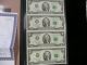 Uncut Sheet Of Four $2 Dollar Series 2003 Federal Reserve Notes Uncirculated Small Size Notes photo 1