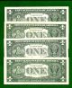4 1957 One Dollar Silver Certificates Small Size Notes photo 1