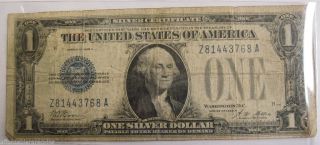 1928 A Funny Back One Dollar Silver Certificate 11 - 30k photo