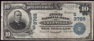 1902 1st National Bank Of Greenville Mississippi $10.  00 Note. photo
