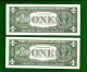 2 1957 A Consecutive & Uncirculated One Dollar Silver Certificates Small Size Notes photo 1