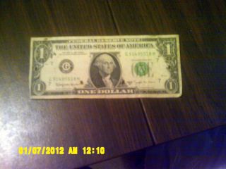 Circulated 1963b One Dollar Federal Reserve Note Serial L84015084f California photo
