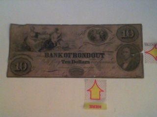 1838 Roundout Bank Note Rare photo
