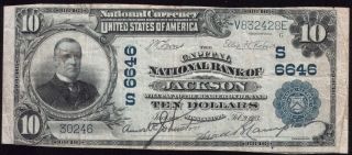 1902 The Capital National Bank Of Jackson Mississippi $10.  00 Note. photo