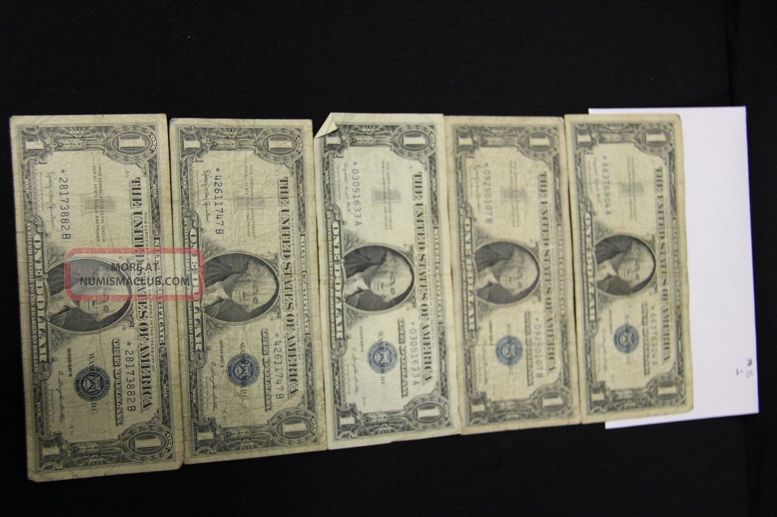5 Star Notes 1957 - A ' S And B ' S $1 Blue Seal Star Silver Certificates Small Size Notes photo
