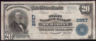 1902 First National Bank Of Meridian Mississippi $20.  00 Note. photo