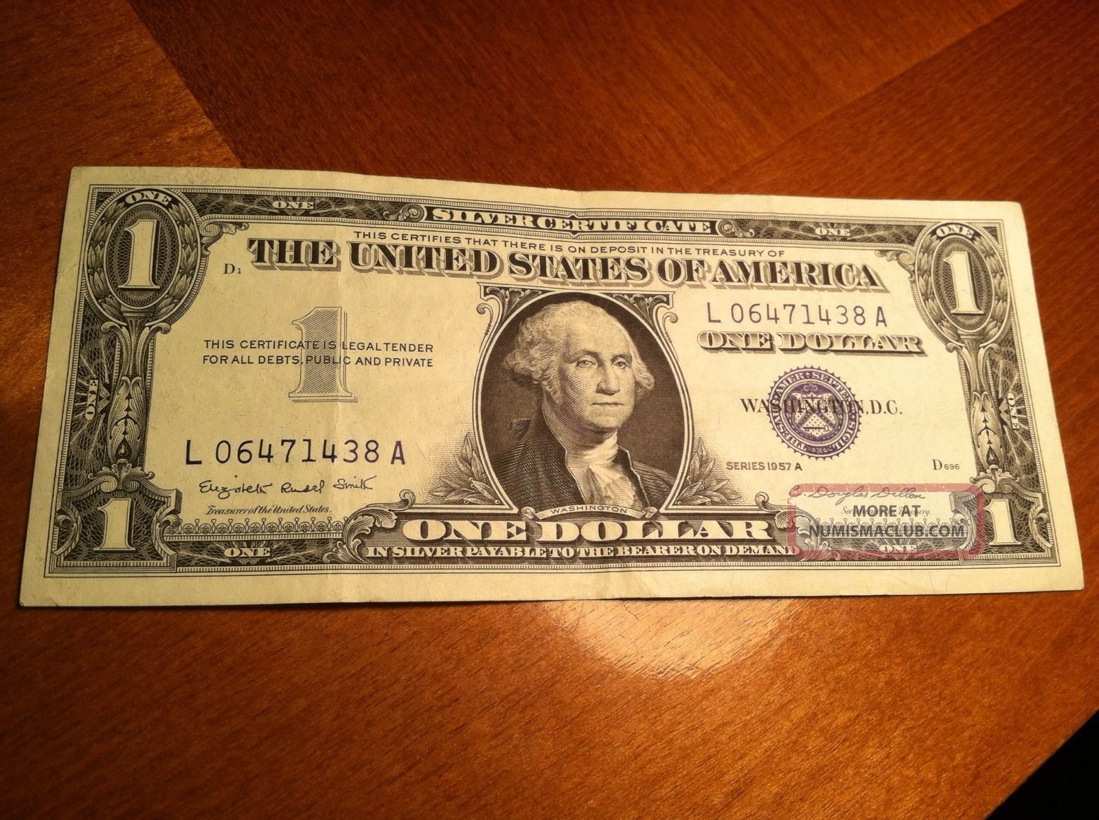1957b One Dollar Bill (au) Small Size Notes photo
