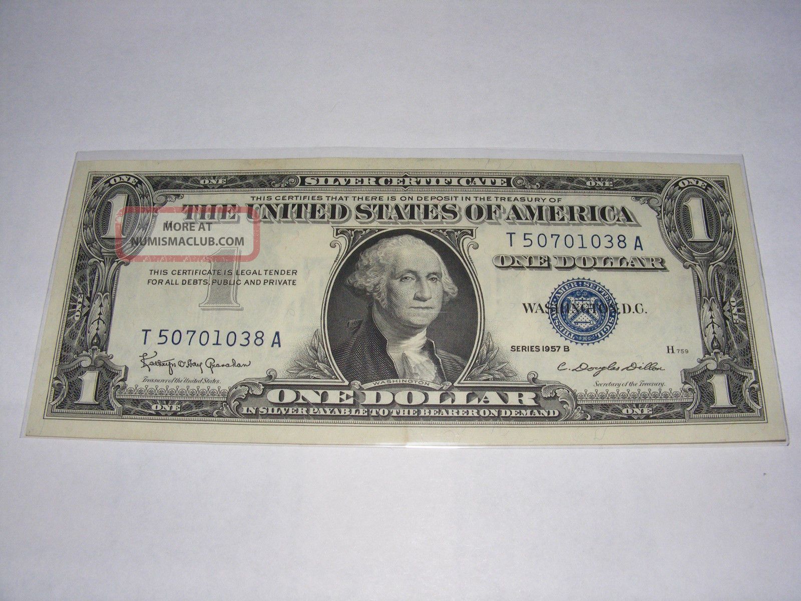 1957 B $1 Silver Certificate Uncirculated (- Crisp) T 50701038 A Small Size Notes photo