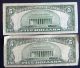 One 1953 $5 & One 1934d $5 Blue Seal Silver Certificate (v04364768a) Small Size Notes photo 1
