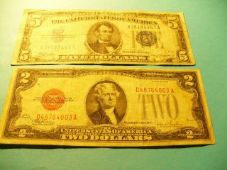 Red Two 1928 - F Blue Five 1934 - A Dollars photo