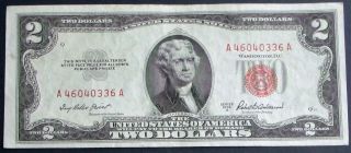 Almost Uncirculated 1953a $2 Red Seal United States Note (a46040336a) photo