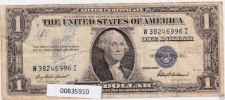 1935 United States One Dollar $1.  00 W 38246996 With Silver Certificate photo