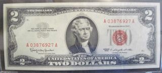 1963 Two Dollar United States Note Currency Paper Money (725b) photo