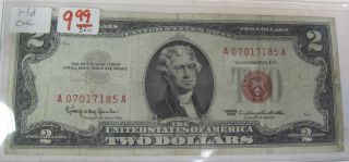 1963 Red Seal Two Dollar United States Note Currency Paper Money (1216e) photo