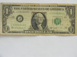 1963b One ($1.  00) Dollar Federal Reserve J Series 