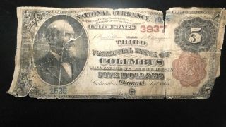 Rare 1893 $5 Columbus,  Georgia 