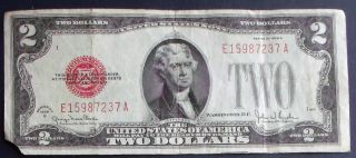 One 1928g $2 Red Seal United States Note (e15987237a) photo