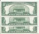 3 1953 In Sequence Silver Certificates Notes Small Size Notes photo 1