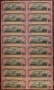 2009 Fifty Dollar Bills Uncut Sheet Of 16 Us Currency $50.  Face Value Of $800. Small Size Notes photo 1