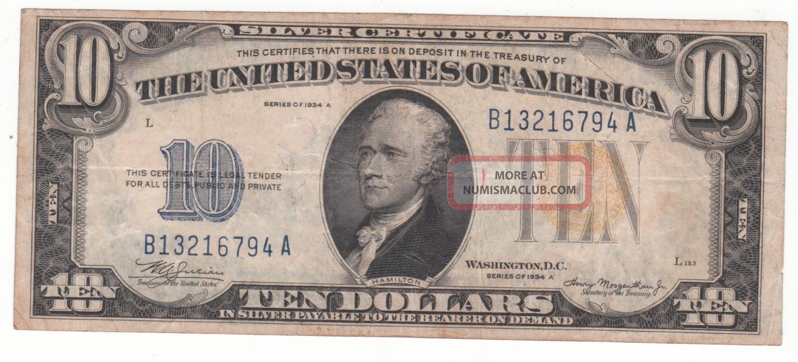 1934a Scarce B A Block Very High S/n Silver Certificate North Africa