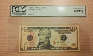 Fr.  2040 - F 2004a $10 Fw Federal Reserve Atlanta Star Note Pcgs 68ppq photo