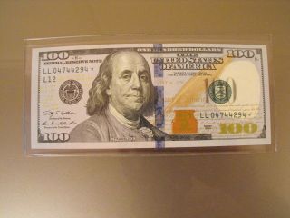 $$ 2009a $100 Frn Uncirculated San Francisco Star Note Ll04744294 photo