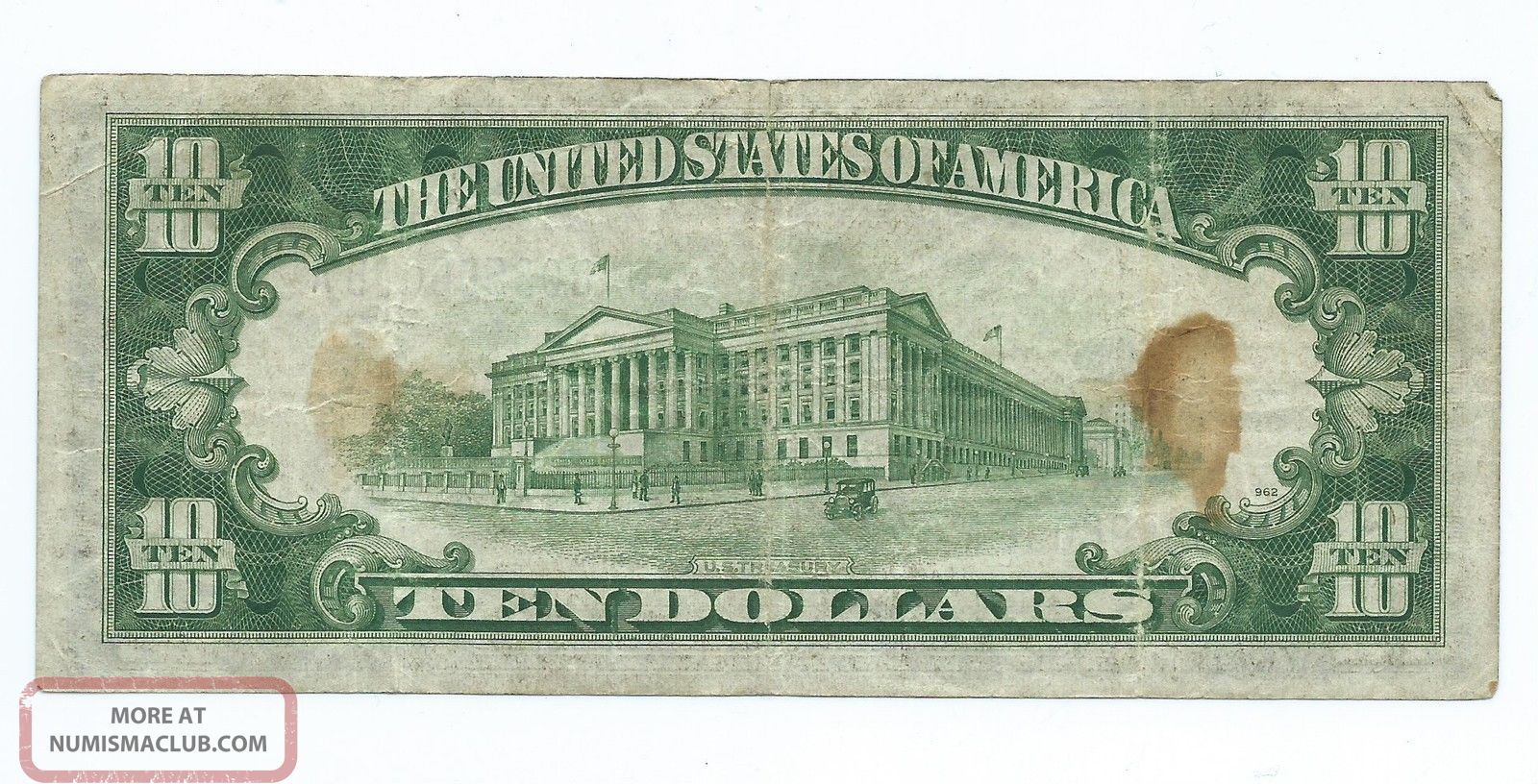 1934 A $10 00 Silver Certificate == North Africa