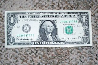 $1 Federal Reserve Note Liars Poker Dollar Bill 73873777 5 - 7 ' S You ' Ll Be Winner photo