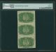 1863 - 67 10 Cent Fractional Currency Fr - 1246 Certified Pmg Au55 - Epq Sheet Of (3) Paper Money: US photo 1