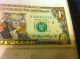 1$ - 22 Kt Gold Dollar Bill Hologram Colorized Note - Legal Currency - Usa Small Size Notes photo 5