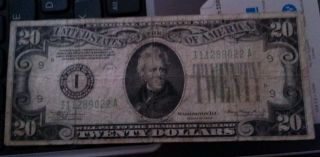20 Dollar Bill 1934 photo