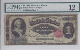 1891 $1 Silver Certificate Martha Tillman - Morgan F - 12,  Fr 223 photo