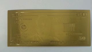 $50 Dollar Bill.  9999// 2004 22kt Gold Proof ( (22.  Kt Gold Unc/new/l@@k photo