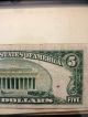1934 C - 5 Dollar Bill (blue Seal) (offset Error) Silver Certificate Rare Small Size Notes photo 5