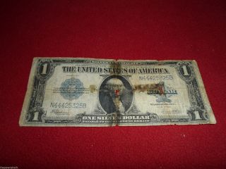 U.  S.  Dollar 1923 Series B Circulated Large Note Dollar Bill With Blue Seals photo