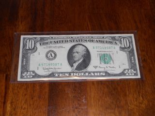 1963 $10 Bill With A Print Error On The Back photo