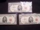 3 - 5 Dollar Red Seal Notes Series 1963 Fine Or Better. Small Size Notes photo 5