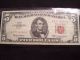 3 - 5 Dollar Red Seal Notes Series 1963 Fine Or Better. Small Size Notes photo 7