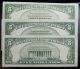 Three 1928 Five Dollar United States Red Seal Notes As Pictured 2986a Pm4 Small Size Notes photo 1