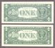 1969d + 1999 - (2) $1.  00 Unc Matching Solid Poker 2.  3333333 Notes Small Size Notes photo 1