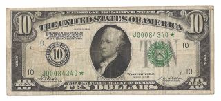 $10 1928 Kansas City Ten Dollars Missouri Federal Reserve Star Vf Spectacular photo