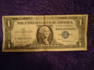 Us Silver Certificate 1957 Dollar Bill Note Paper Money Currency photo