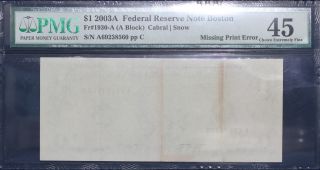 Fr.  1930 - A $1 2003a Federal Reserve Note Pmg Choice Extremely Fine 45 photo