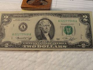 Federal Reserve Note,  Cu,  Two Dollars photo