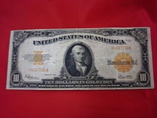1922 Gold $10.  00 Dollar Bill (h4687294) Lot204 photo